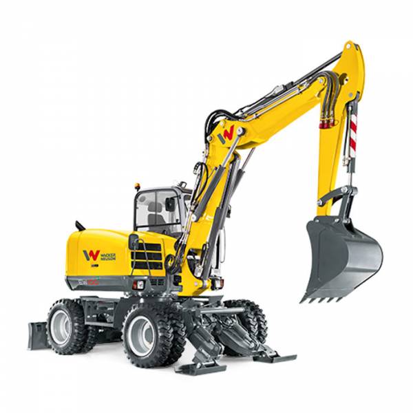 Vrijdag Trading voor verhuur mobiele graafmachine van Wacker Neuson EW 100